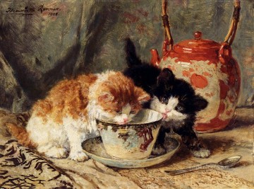  Henri Works - Tea Time animal cat Henriette Ronner Knip